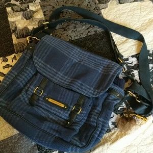 Juicy Couture Blue Flannel fox whistle messenger